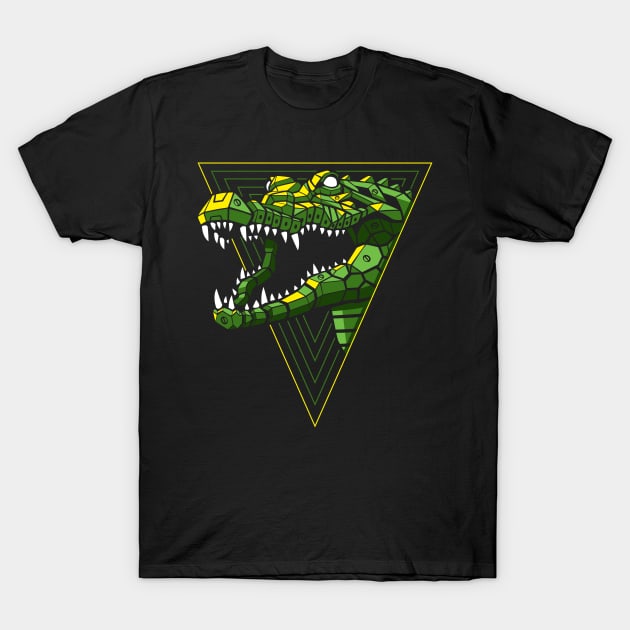 Cyber Crocodile Punk T-Shirt by albertocubatas